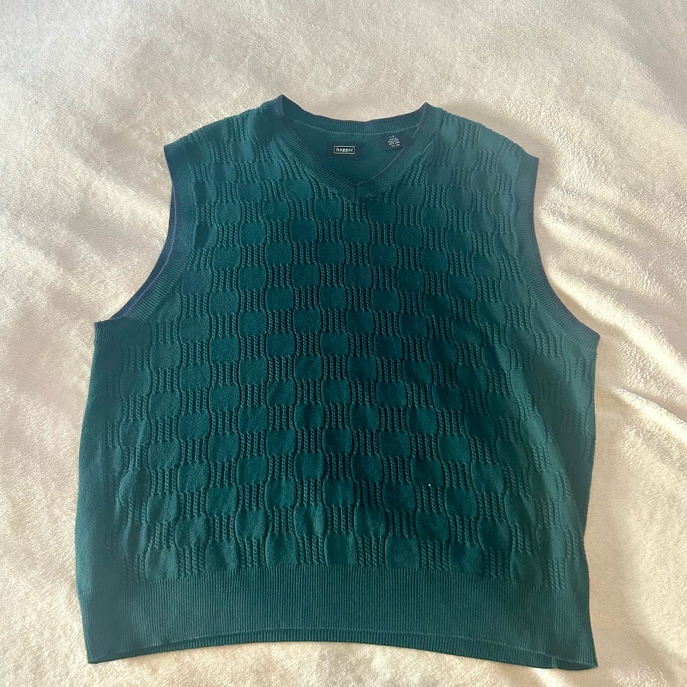 Haggar Teal V-Neck Sweater Vest